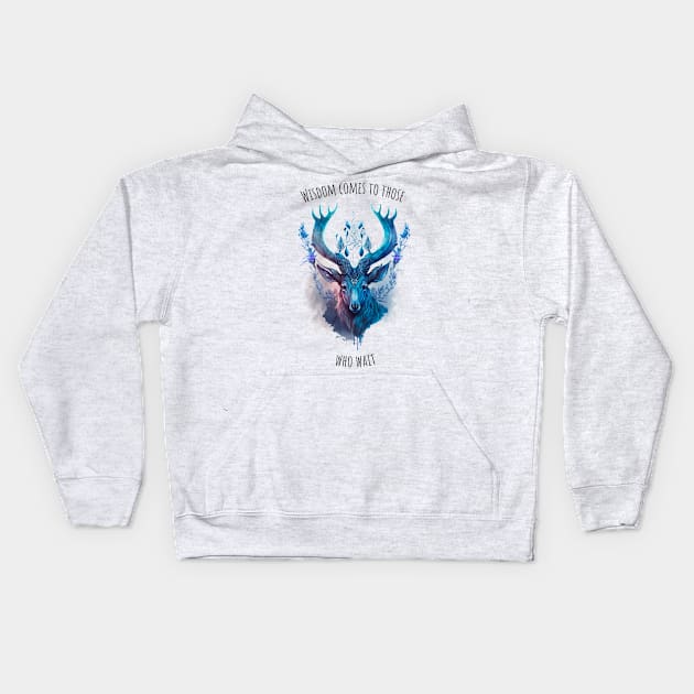 Watercolor Deer | Motivational Quotes | Elk Kids Hoodie by T-signs